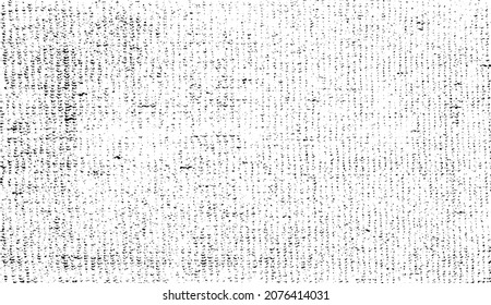 Distressed fabric texture. Vector texture of weaving fabric. Grunge background. Abstract halftone vector illustration. Overlay for interesting effect and depth. Black isolated on white background.