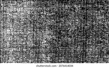 Texture étoffée. Texture vectorielle du tissu de tissage. Arrière-plan grunge. Illustration vectorielle abstraite demi-teinte. Superposer pour un effet et une profondeur intéressants. Noir isolé sur fond blanc.