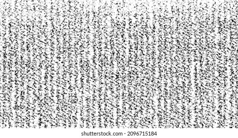 Distressed fabric texture. Vector texture of weaving fabric. Grunge background. Abstract halftone vector illustration. Overlay for interesting effect and depth. Black isolated on white background.
