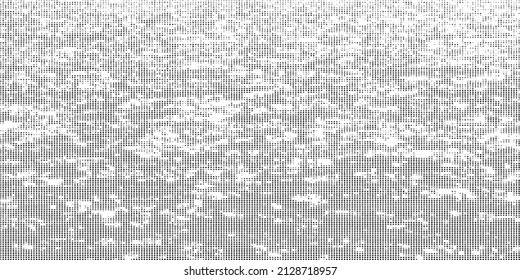 Distressed fabric texture. Vector texture of weaving fabric. Grunge background. Abstract halftone vector illustration. Overlay for interesting effect and depth. Black isolated on white background.