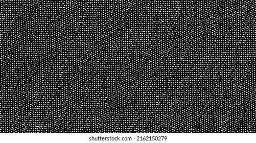 Distressed fabric texture. Vector texture of weaving fabric. Grunge background. Abstract halftone vector illustration. Overlay for interesting effect and depth. Black isolated on white background.