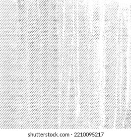 Distressed fabric texture. Vector texture of weaving fabric. Grunge background. Abstract halftone vector illustration. Overlay for interesting effect and depth. Black isolated on white background.