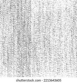 Textura de tela alterada. Textura vectorial de tejido. Borde de fondo. Ilustración del vector de medio tono abstracto. Superposición para el efecto interesante y la profundidad. Negro aislado sobre fondo blanco.