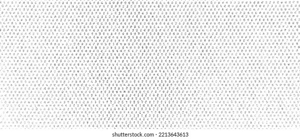 Distressed fabric texture. Vector texture of weaving fabric. Grunge background. Abstract halftone vector illustration. Overlay for interesting effect and depth. Black isolated on white background.