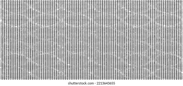 Distressed fabric texture. Vector texture of weaving fabric. Grunge background. Abstract halftone vector illustration. Overlay for interesting effect and depth. Black isolated on white background.