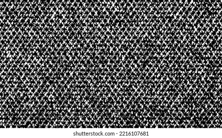 Distressed fabric texture. Vector texture of weaving fabric. Grunge background. Abstract halftone vector illustration. Overlay for interesting effect and depth. Black isolated on white background.