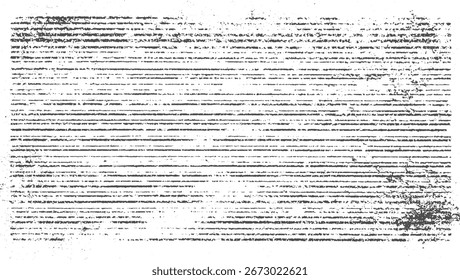 gestörtes, ausgeblendetes Dokument mit horizontalen Linien aus unleserlichem, handgeschriebenem Text und verstreuten Freihandzeichen.