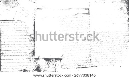 A distressed, faded, handwritten document with dark ink splatters and illegible script on a white background.