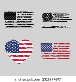 distressed flag. American. Vector Illustration