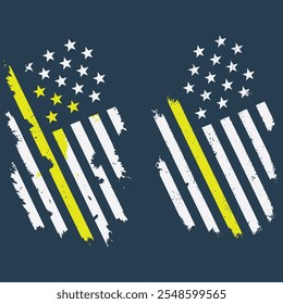 Distressed Flag, Dispatcher Shirt, Thin Gold Line, First Responder Flag