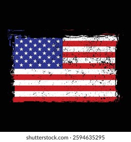 Distressed Flag T-Shirt Design, banner design vector