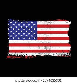 Distressed Flag T-Shirt Design, banner design vector