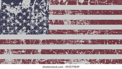 Distressed Flag Of United States Of America. EPS10 vector.