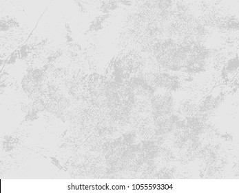 Distressed Floor Seamless Pattern, White And Gray Background, Stucco Grunge. Vector Illustration Of Cement Or Concrete Wall Textured.