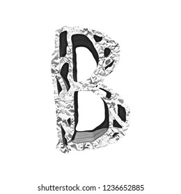 Distressed font with holes.Vector letter.