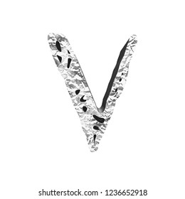 Distressed font with holes.Vector letter.