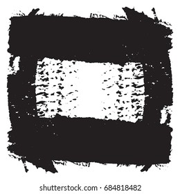 Distressed frame overlay texture. Grunge border background. Empty design template. EPS10 vector.