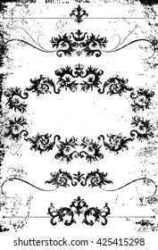 Distressed Frame Rules
Textured ornate frames, decorative ornaments, flourish and scroll elements