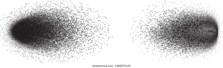 Distressed gradient shape . Shade of sphere . Noise destroyed circle . Trendy grainy shadow . Graph print texture .Spray effect .Grunge texture . Distressed element .Vector rounded ball shadow 
