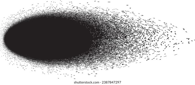 Distressed gradient shape . Shade of sphere . Noise destroyed circle . Trendy grainy shadow . Graph print texture .Spray effect .Grunge texture . Distressed element .Vector rounded ball shadow 