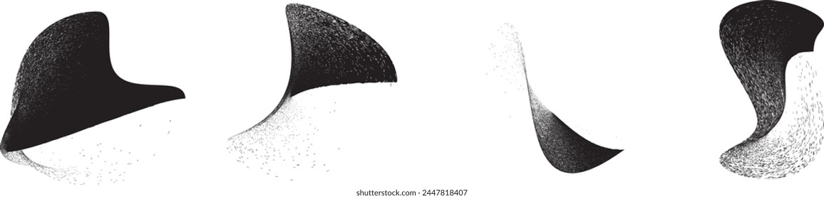 Distressed gradient shape . Shade of sphere . Noise destroyed circle . Trendy grainy shadow . Graph print texture .Spray effect .Grunge texture . Distressed element .Vector rounded ball shadow