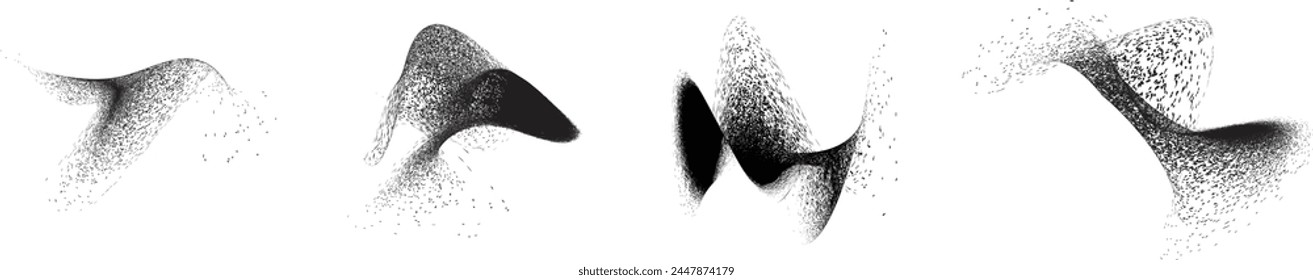 Distressed gradient shape . Shade of sphere . Noise destroyed circle . Trendy grainy shadow . Graph print texture .Spray effect .Grunge texture . Distressed element .Vector rounded ball shadow