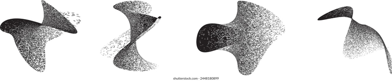 Distressed gradient shape . Shade of sphere . Noise destroyed circle . Trendy grainy shadow . Graph print texture .Spray effect .Grunge texture . Distressed element .Vector rounded ball shadow