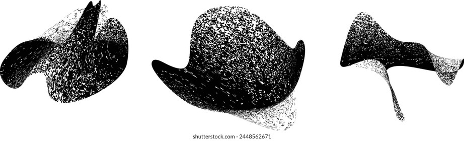 Distressed gradient shape . Shade of sphere . Noise destroyed circle . Trendy grainy shadow . Graph print texture .Spray effect .Grunge texture . Distressed element .Vector rounded ball shadow