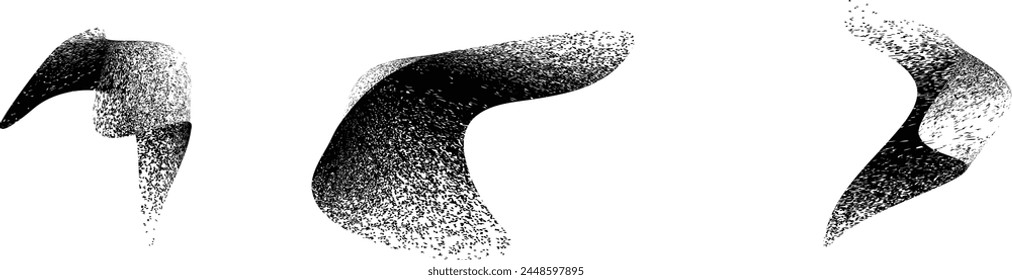 Distressed gradient shape . Shade of sphere . Noise destroyed circle . Trendy grainy shadow . Graph print texture .Spray effect .Grunge texture . Distressed element .Vector rounded ball shadow