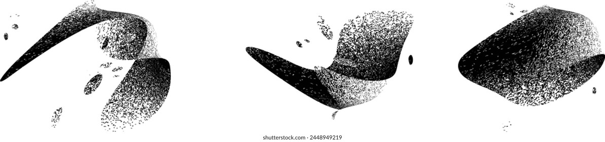 Distressed gradient shape . Shade of sphere . Noise destroyed circle . Trendy grainy shadow . Graph print texture .Spray effect .Grunge texture . Distressed element .Vector rounded ball shadow