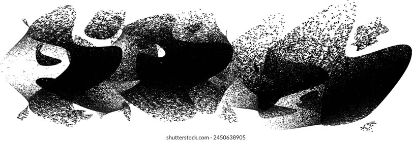 Distressed gradient shape . Shade of sphere . Noise destroyed circle . Trendy grainy shadow . Graph print texture .Spray effect .Grunge texture . Distressed element .Vector rounded ball shadow