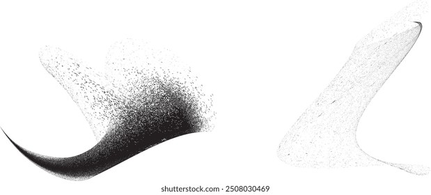 Distressed gradient shape . Shade of sphere . Noise destroyed circle . Trendy grainy shadow . Graph print texture .Spray effect .Grunge texture . Distressed element .Vector rounded ball shadow 