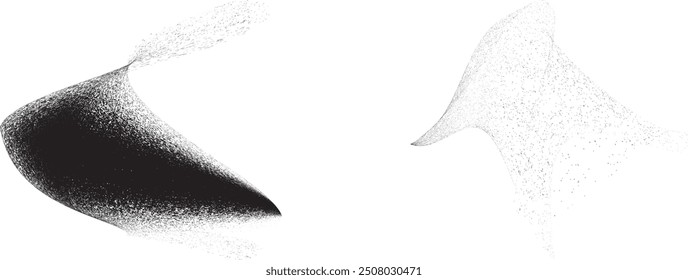 Distressed gradient shape . Shade of sphere . Noise destroyed circle . Trendy grainy shadow . Graph print texture .Spray effect .Grunge texture . Distressed element .Vector rounded ball shadow 