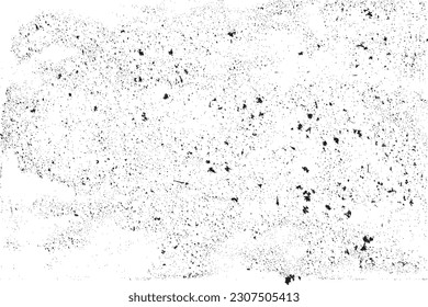 Distressed grain and dust background vector. Grainy surface texture vector on a white background. Gritty surface texture and rusty metal surface for backgrounds. Black and white dusty grunge effect.