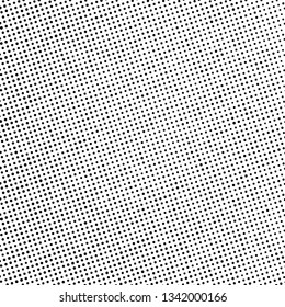 Distressed grainy halftone overlay texture. Grunge popart messy background. Dirty rough empty cover template. Rural dot wall backdrop. Weathered textile aging design element. EPS10 vector