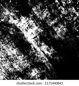 Distressed grainy overlay texture. Grunge dark corner messy background. Dirty paper empty cover template. Ink stroke brushed renovate wall backdrop. Insane aging border design element. EPS10 vector.