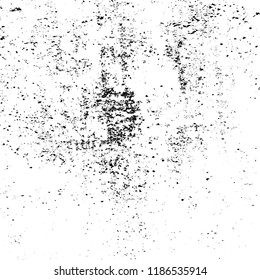 Distressed grainy overlay texture. Grunge dark corner messy background. Dirty paper empty cover template. Ink stroke brushed renovate wall backdrop. Insane aging border design element. EPS10 vector.