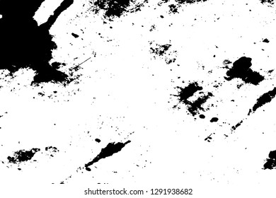 Distressed grainy overlay texture. Grunge dark corner messy background. Dirty paper empty cover template. Ink stroke brushed renovate wall backdrop. Insane aging border design element. EPS10 vector.