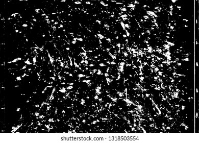 Distressed grainy overlay texture. Grunge dark corner messy background. Dirty paper empty cover template. Ink stroke brushed square shape backdrop. Insane aging border design element. EPS10 vector