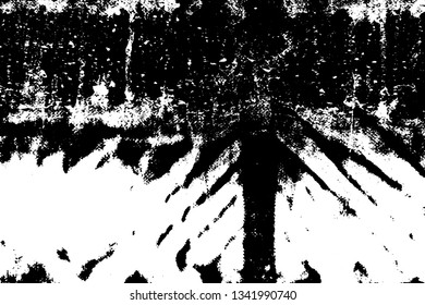 Distressed grainy overlay texture. Grunge dark corner messy background. Dirty paper empty cover template. Ink stroke brushed renovate wall backdrop. Insane aging border design element. EPS10 vector