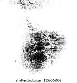 Distressed grainy overlay texture. Grunge dark corner messy background. Dirty paper empty cover template. Ink stroke brushed square shape backdrop. Insane aging border design element. EPS10 vector