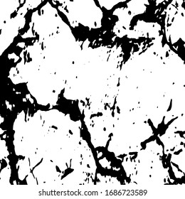 Distressed grainy overlay texture. Grunge dark corner messy background. Dirty paper empty cover template. Ink stroke brushed square shape backdrop. Insane aging border design element. EPS10 vector.
