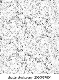 Verzerrte graue Überlagerungsstruktur. brüchige, dunkle Ecke, unscharfer Hintergrund. Schmutzige Papiertafel mit leerer Abdeckung. Ink hub bürstete renovierte Wand Hintergrund. Wahnsinniges alterndes Grenzdesign-Element. EPS10-Vektor