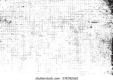 Distressed grainy thread overlay texture. Grunge cloth messy background. Dirty rough empty cover template. Rural rag wall backdrop. Weathered textile aging design element. EPS10 vector.