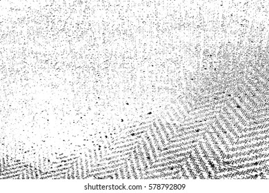 Distressed grainy thread overlay texture. Grunge cloth messy background. Dirty rough empty cover template. Rural rag wall backdrop. Weathered textile aging design element. EPS10 vector.