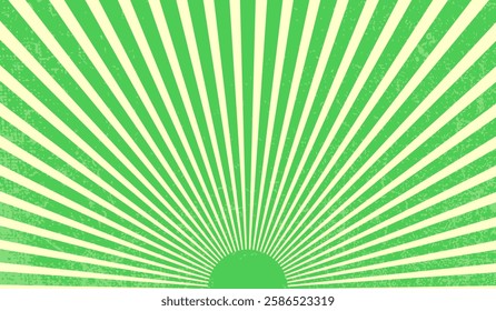 A distressed green sunburst background featuring radiating stripes and a grunge texture, perfect for retro, vintage, and nostalgic design projects