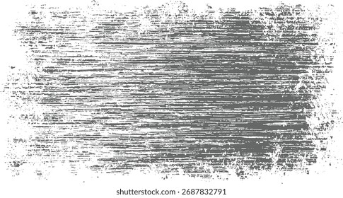A distressed grey textured background with horizontal lines and white speckles.