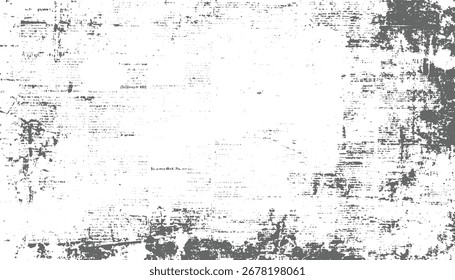Un fondo de textura gris y blanco afligido con texto descolorido e ilegible y Formas abstractas.