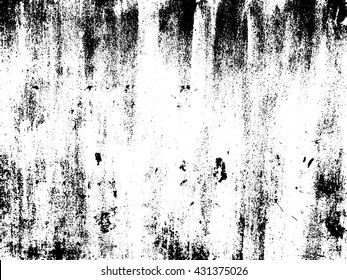 Distressed And Gritty Vector Texture Overlay. Abstract Black And White Dirty Wall Grunge Background