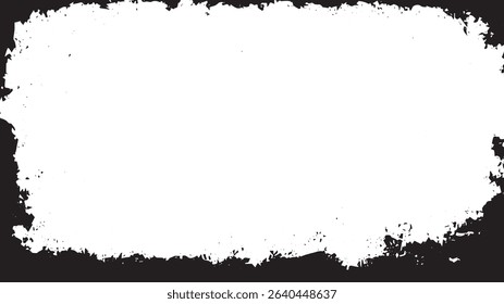 Distressed Grunge Border Frame with Rough Edges and Blank Center for Overlay or Texture Use